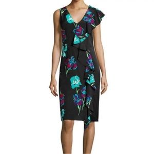 Diane Von Furstenberg silk floral ruffle dress